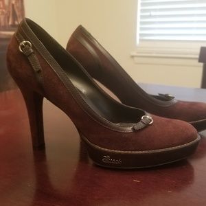 Gucci Brown Suede Stiletto Heels